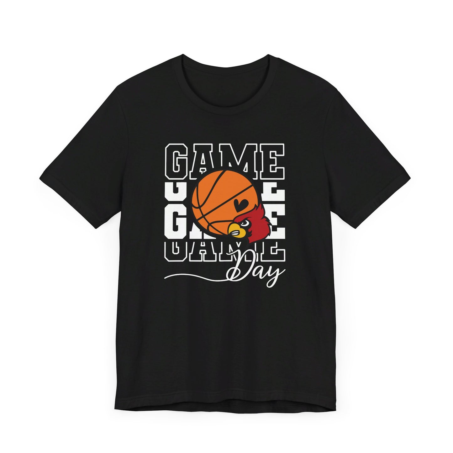 Cardinal Game Day Basketball - Bella + Canvas Short Sleeve Tee