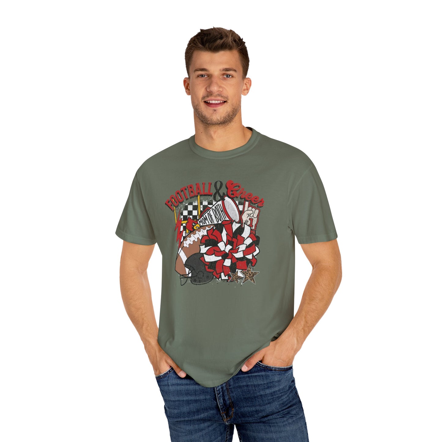 Cheer and Football Mom of Both - Comfort Colors T Shirt