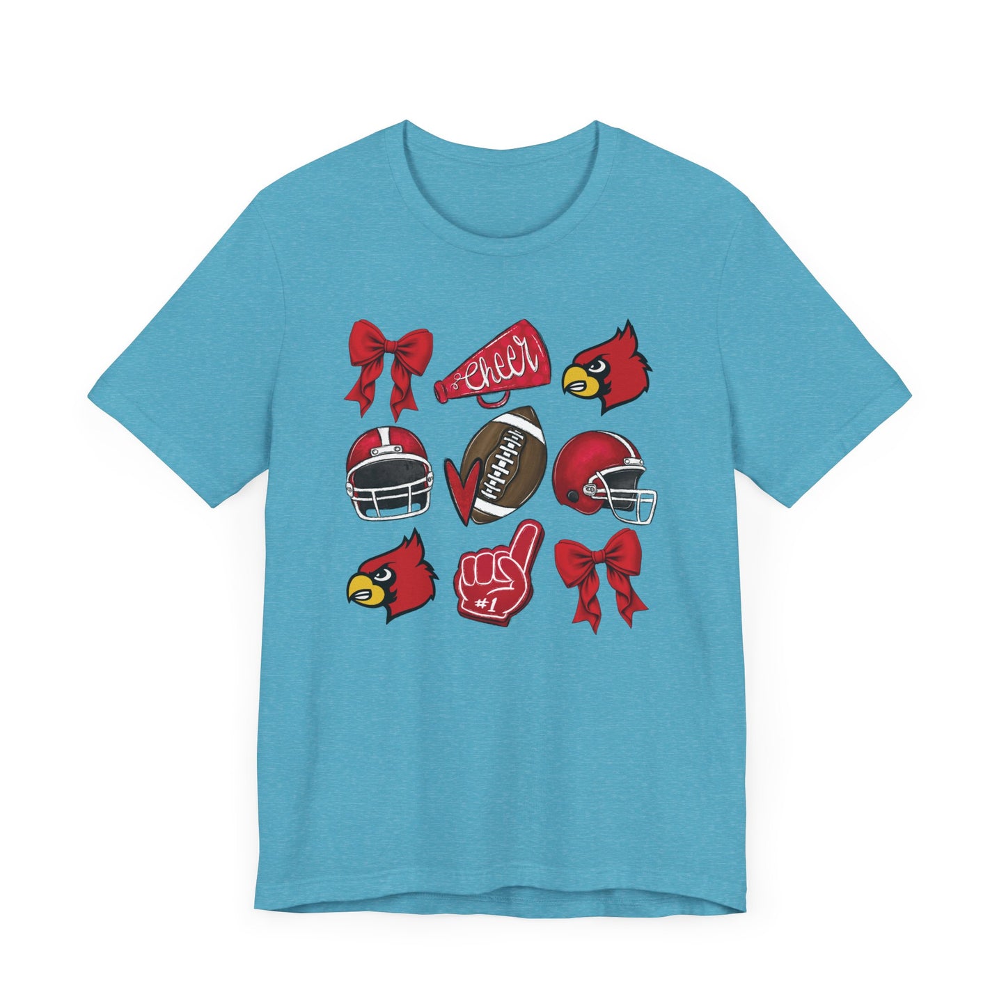 Football and Cheer Coquette - Bella + Canvas Short Sleeve Tee