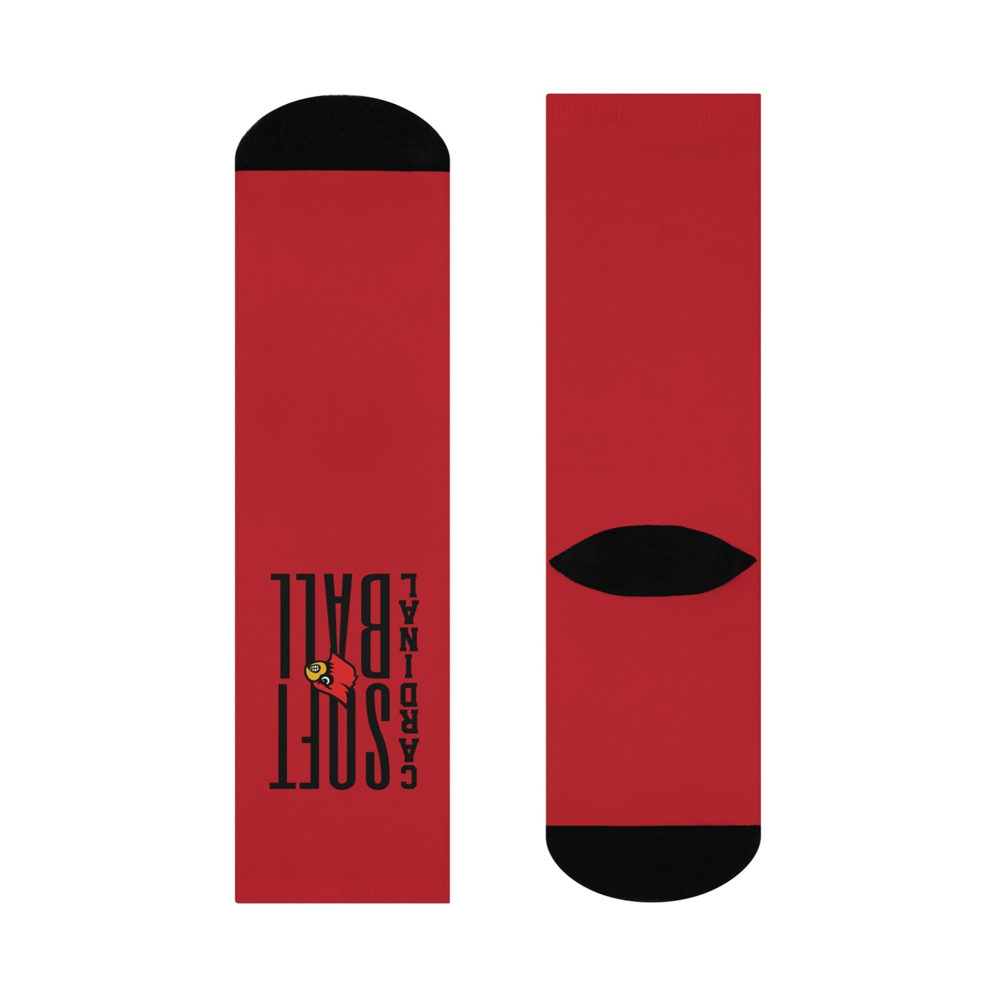 Cardinal Softball - Red Cushioned Crew Socks
