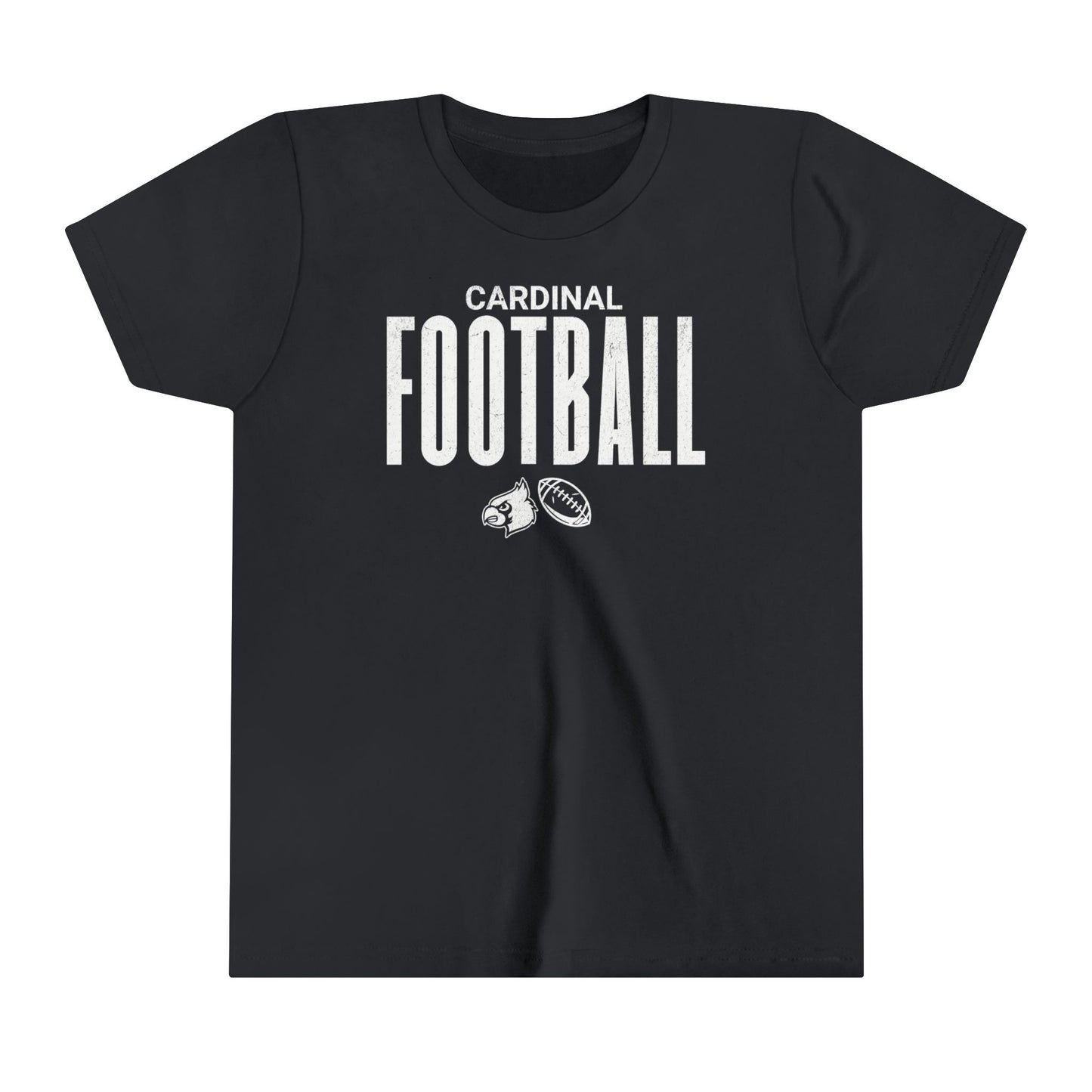 Vintage Cardinal Football - Bella + Canvas Youth Tee