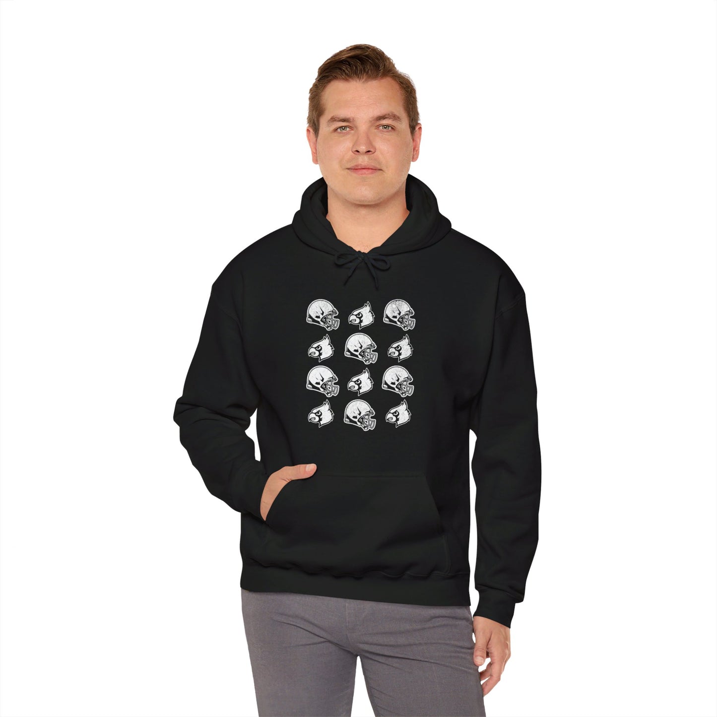 Vintage Helmets and Cardinals - Unisex Heavy Blend™ Hooded Sweatshirt
