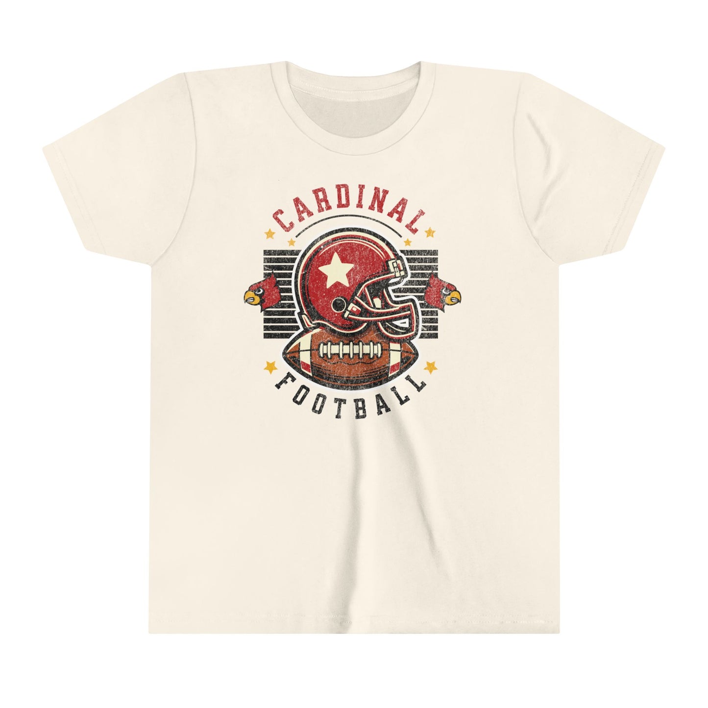 Cardinal Football Helmet - Bella + Canvas Youth Tee