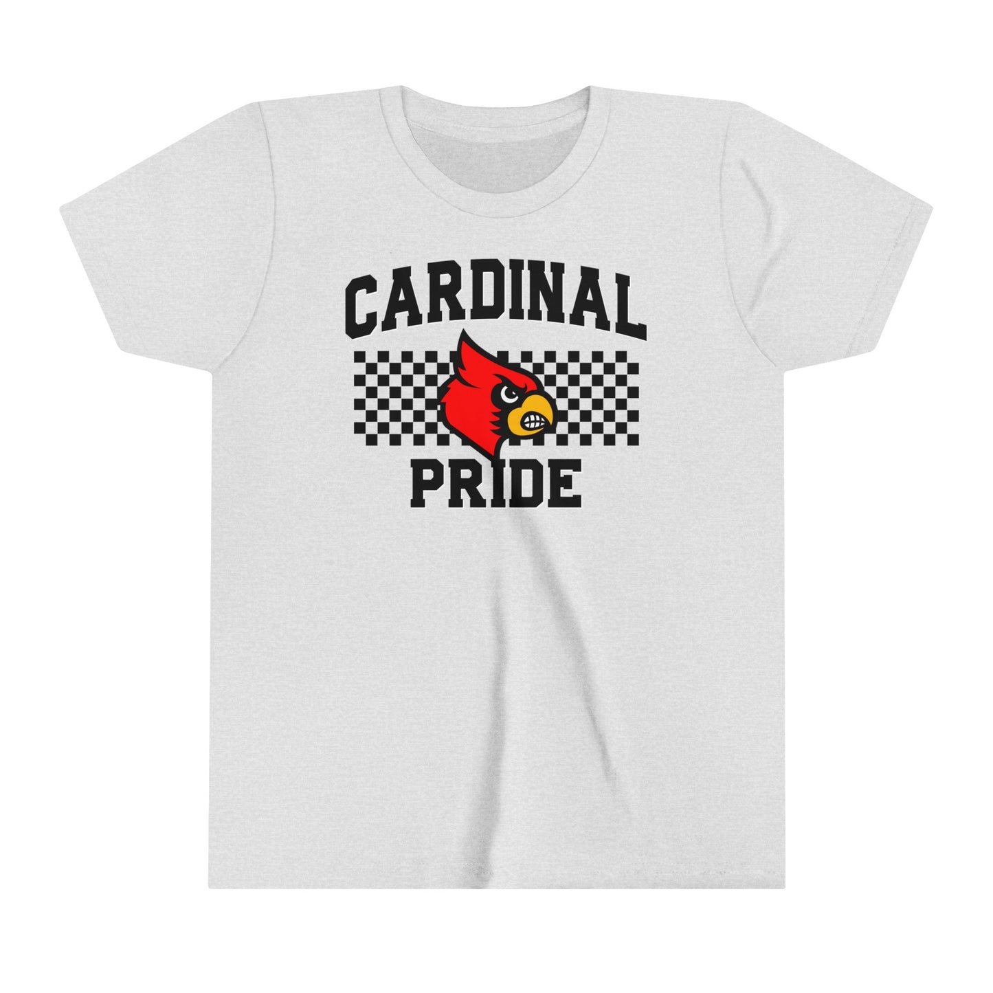 Cardinal Pride Black and White Checkerboard - Bella + Canvas Youth Tee