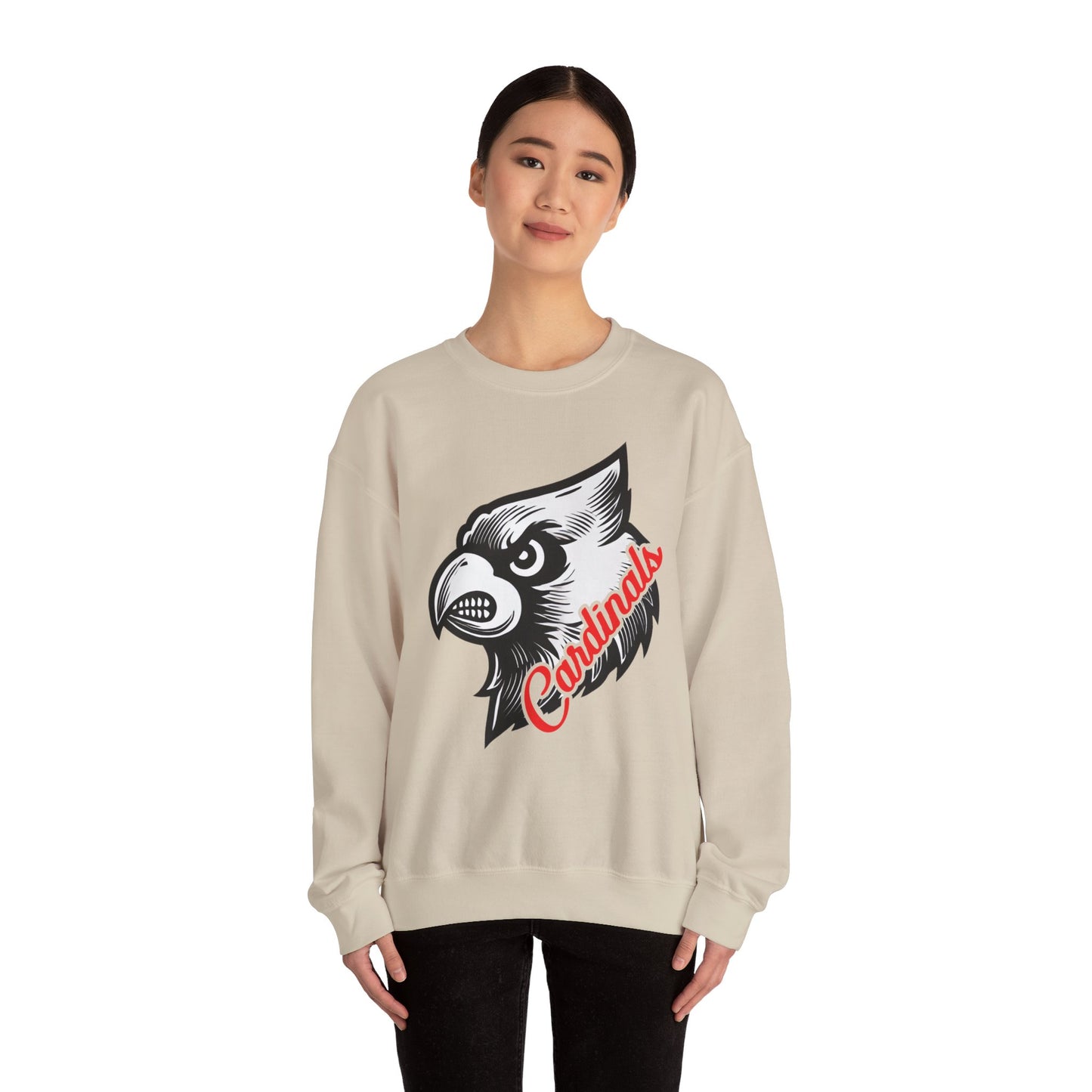 Cardinals Inset Text - Unisex Heavy Blend™ Crewneck Sweatshirt