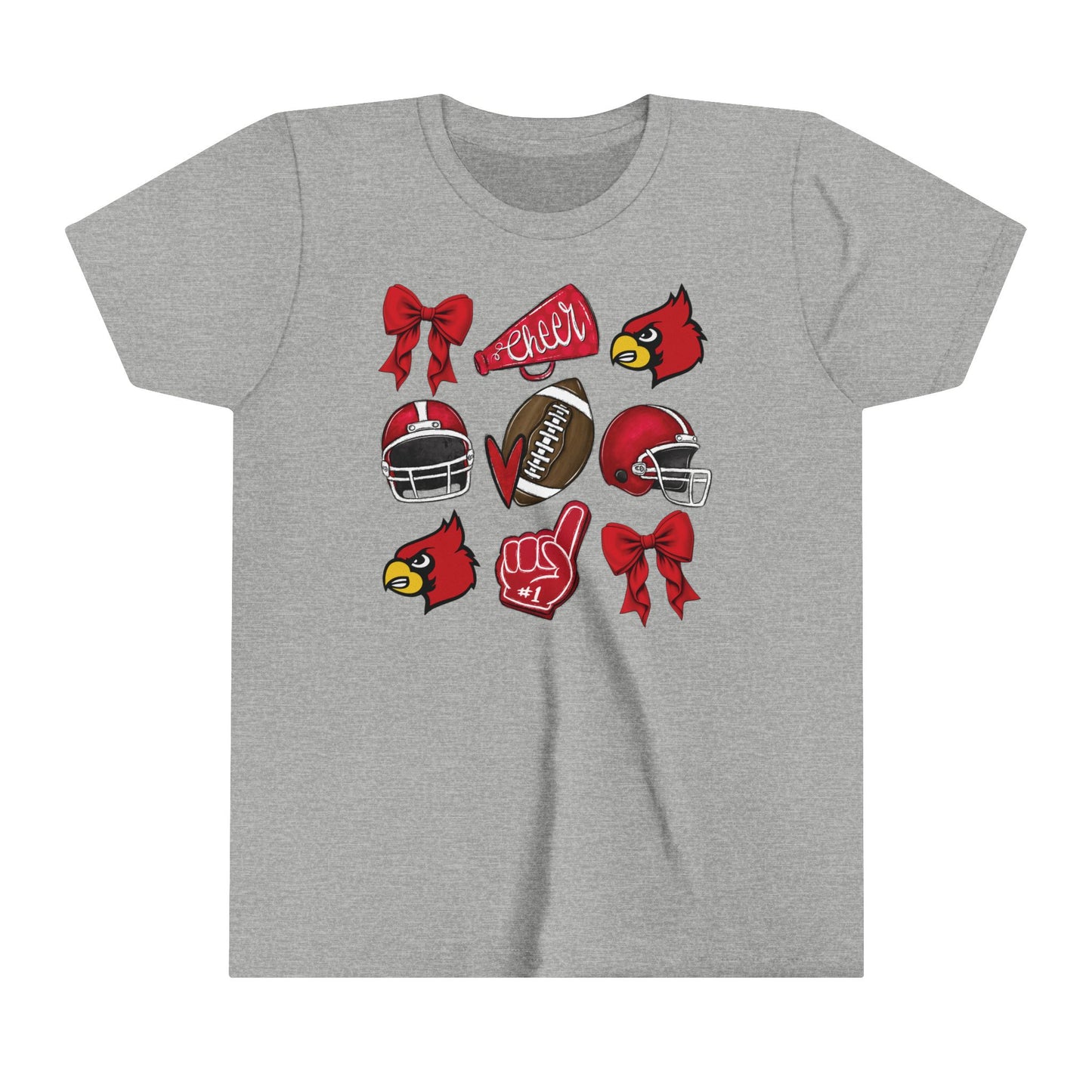 Football and Cheer Coquette - Bella + Canvas Youth Tee