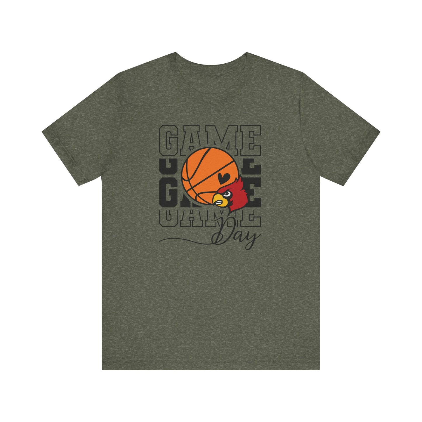 Cardinal Game Day Basketball - Bella + Canvas Short Sleeve Tee