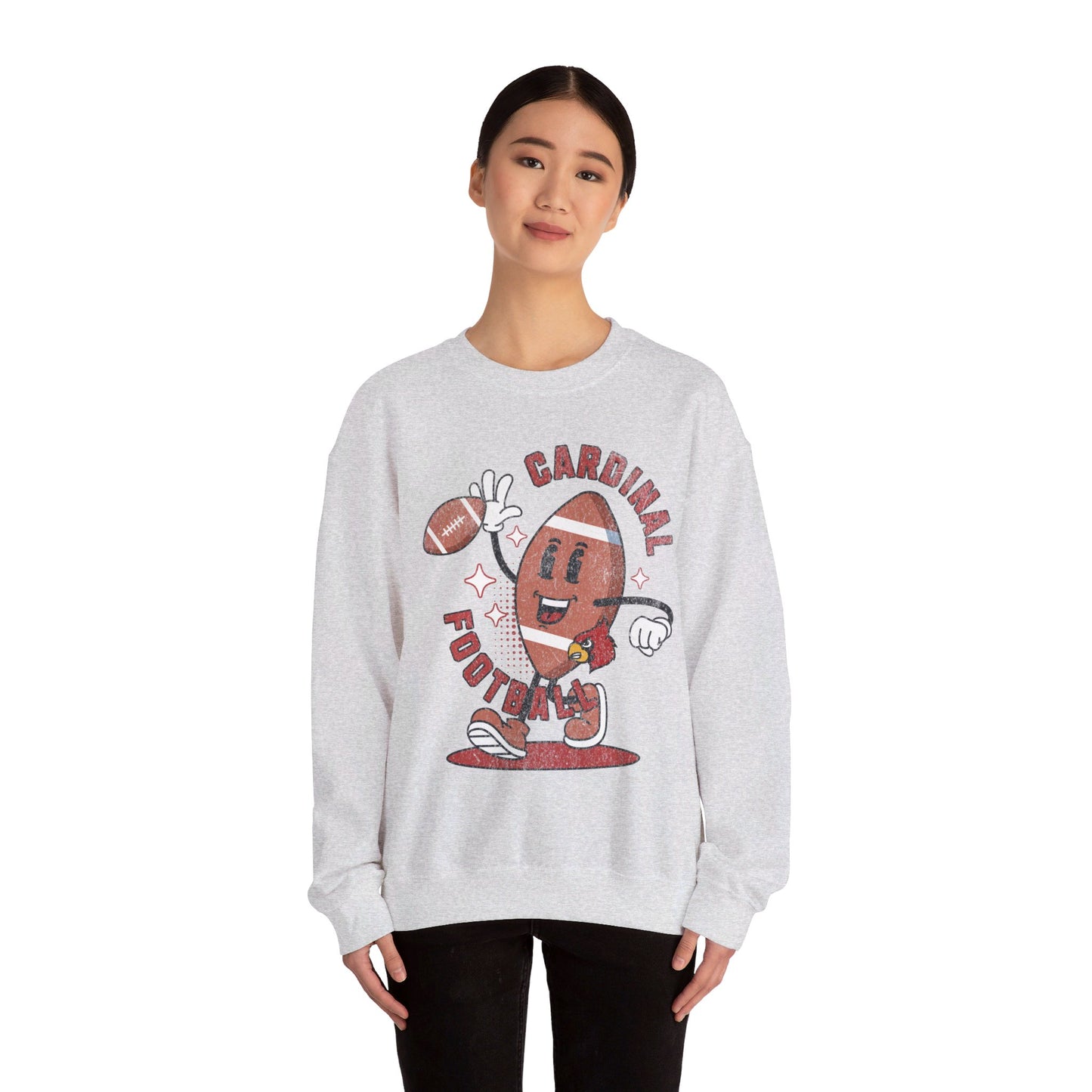 Retro Cardinal Football - Unisex Heavy Blend™ Crewneck Sweatshirt
