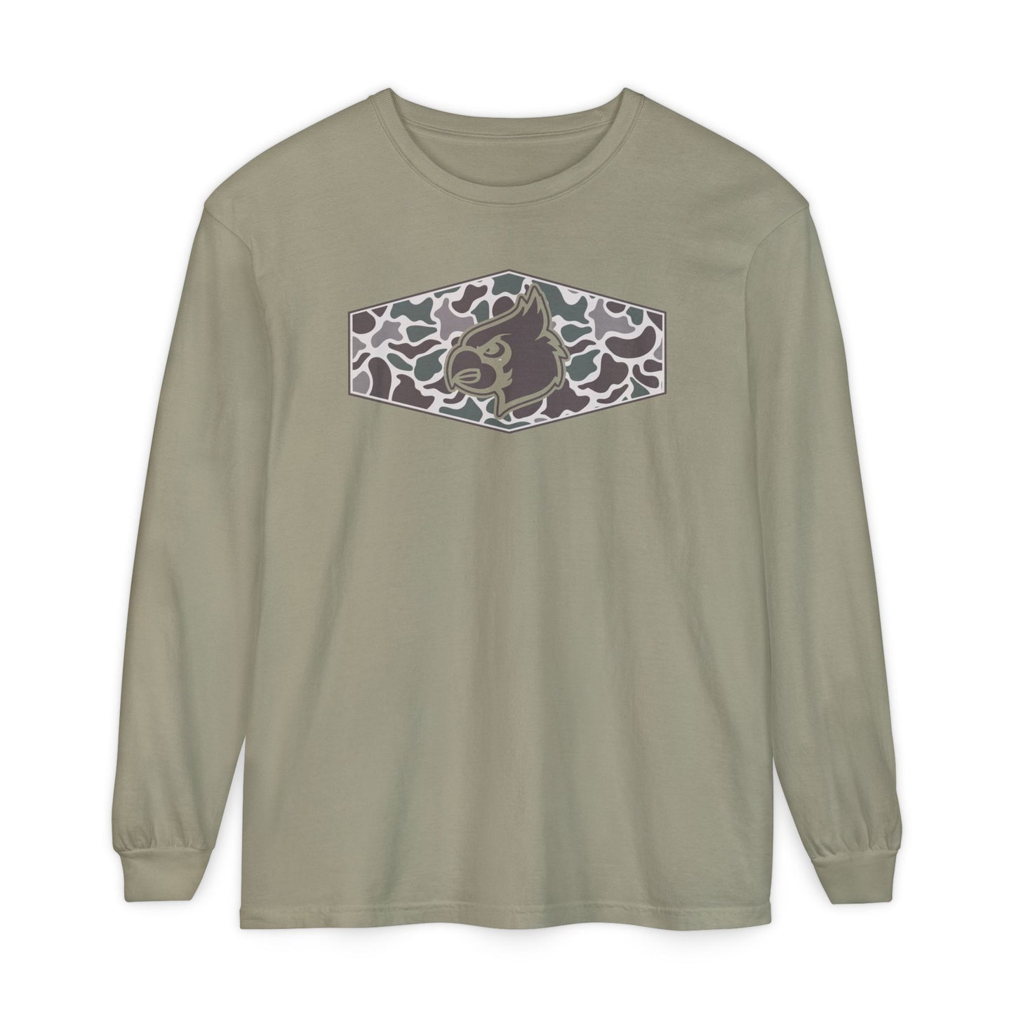 Old School Camo Cardinal Inset - Comfort Colors Long Sleeve T-Shirt