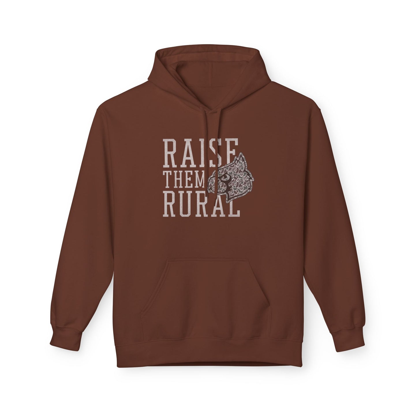 Old School Camo Raise them Rural Cardinal Football - Midweight Softstyle Fleece Hoodie