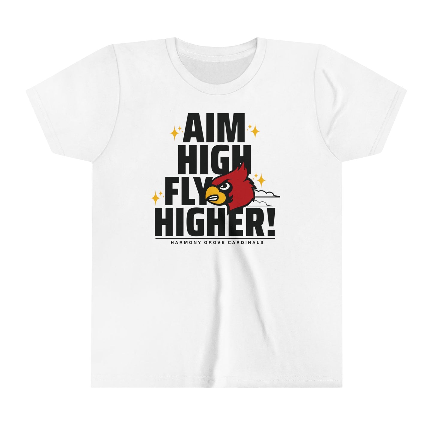 Aim High Fly Higher Cardinal - Bella + Canvas Youth Tee