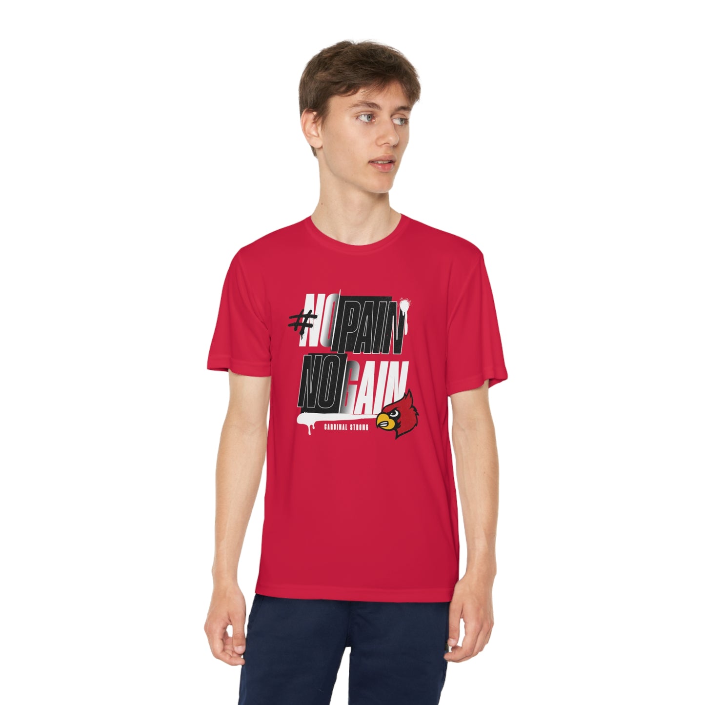 No Pain No Gain Cardinal - Youth Sport-Tek® Competitor™ Tee
