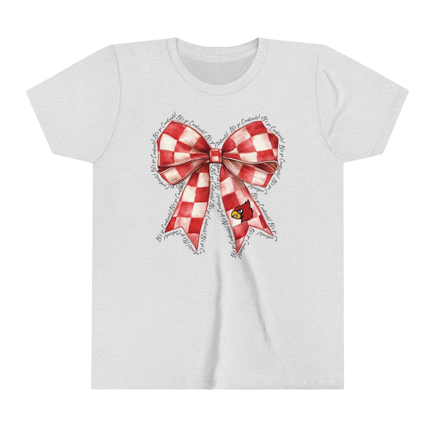 Let's go Cardinals Coquette Bow - Bella + Canvas Youth Tee