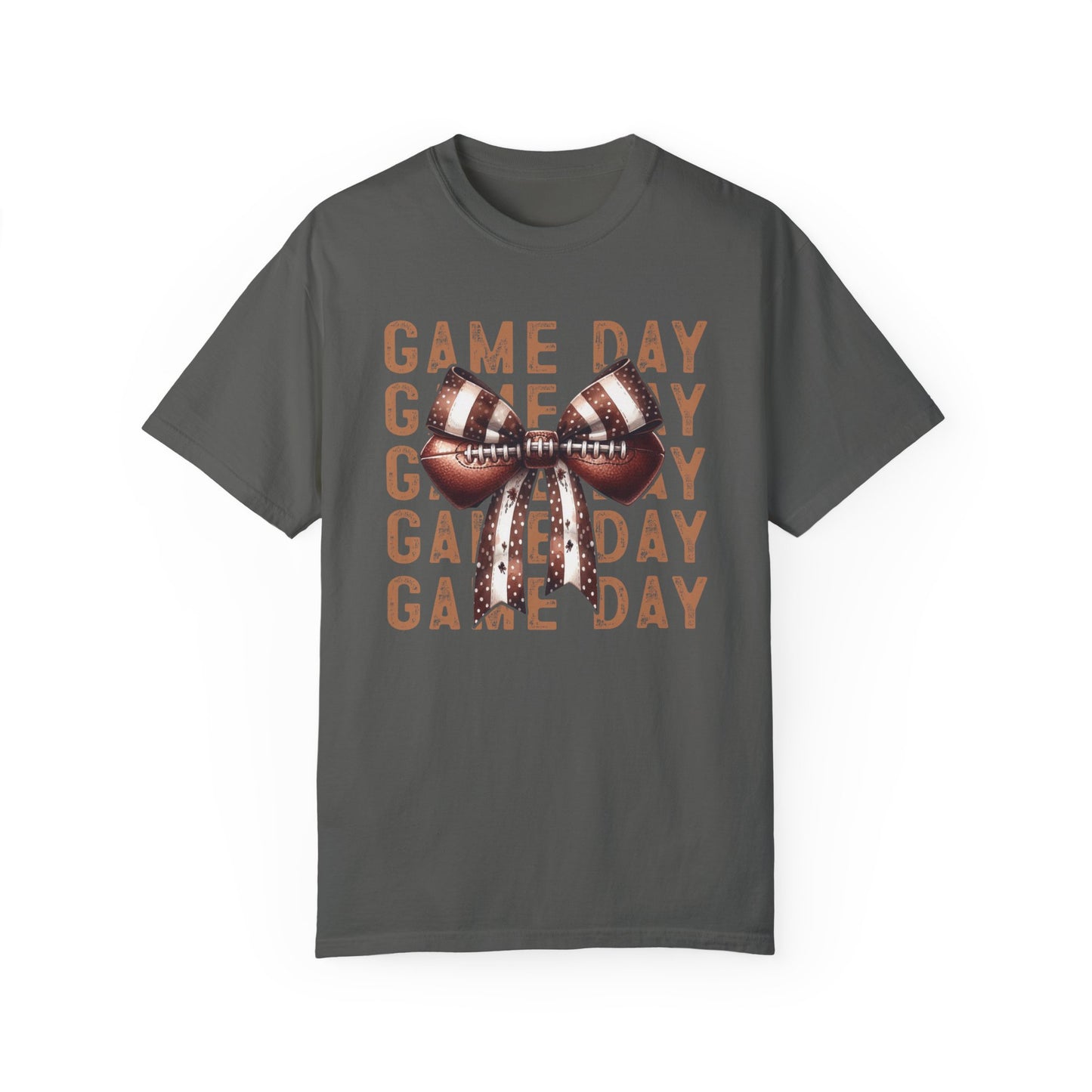 Game Day Football Bow - Comfort Colors T-shirt