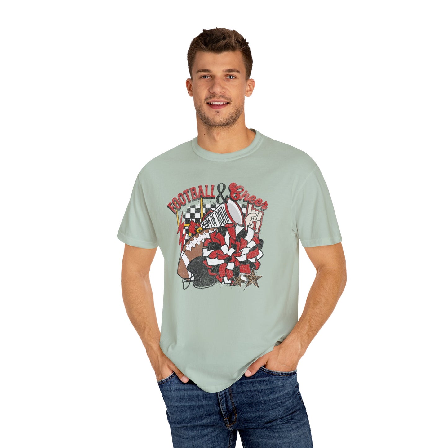 Cheer and Football Mom of Both - Comfort Colors T Shirt