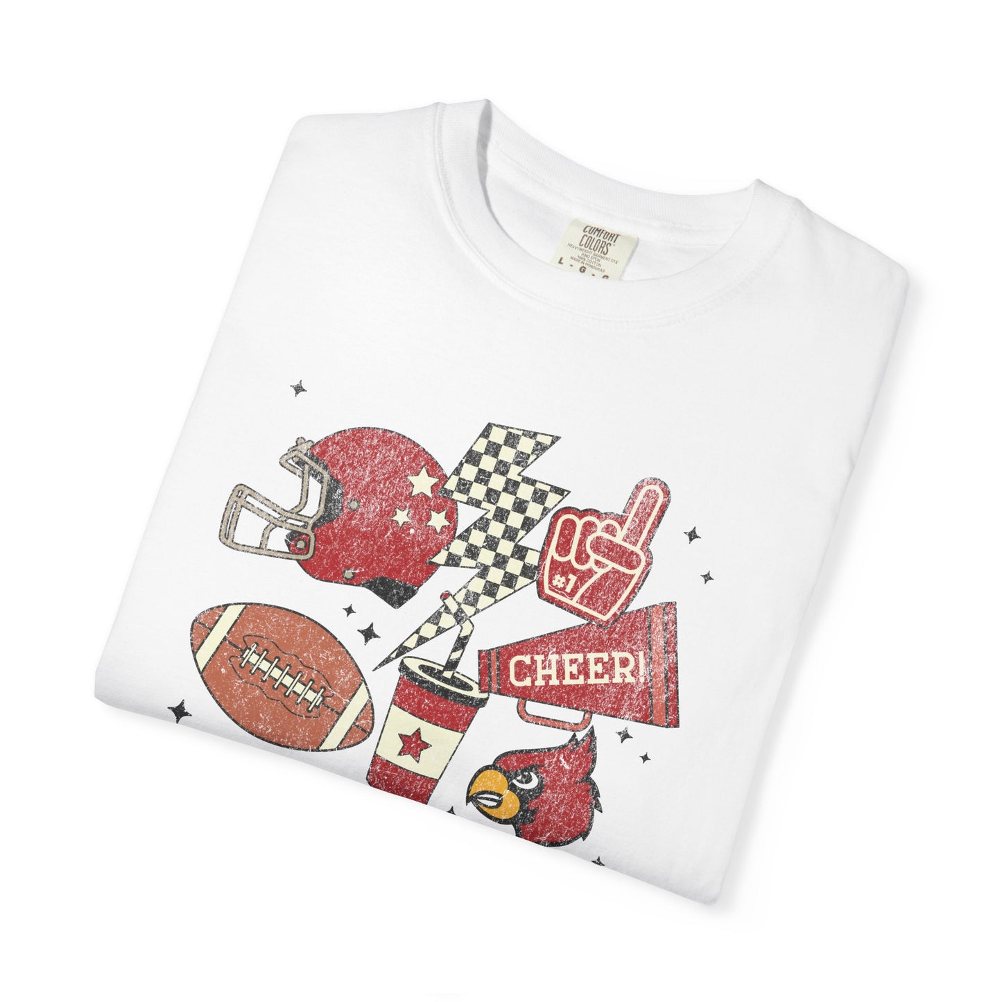Cardinal Tis the Season Football - Comfort Colors T Shirt