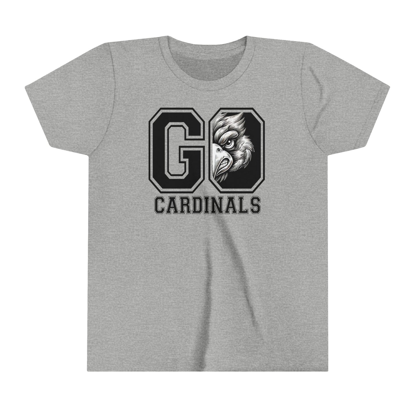 Go Cardinals Black and White - Bella + Canvas Youth Tee
