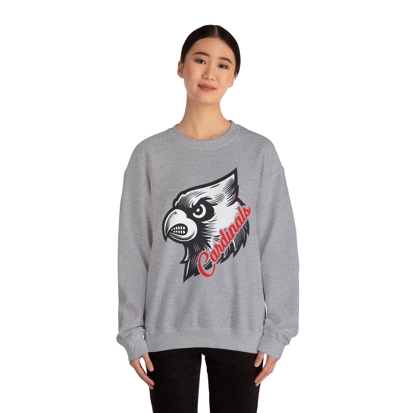 Cardinals Inset Text - Unisex Heavy Blend™ Crewneck Sweatshirt