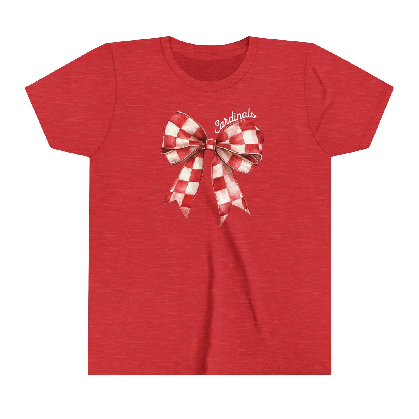 Coquette Bow Cardinals - Bella + Canvas Youth Tee