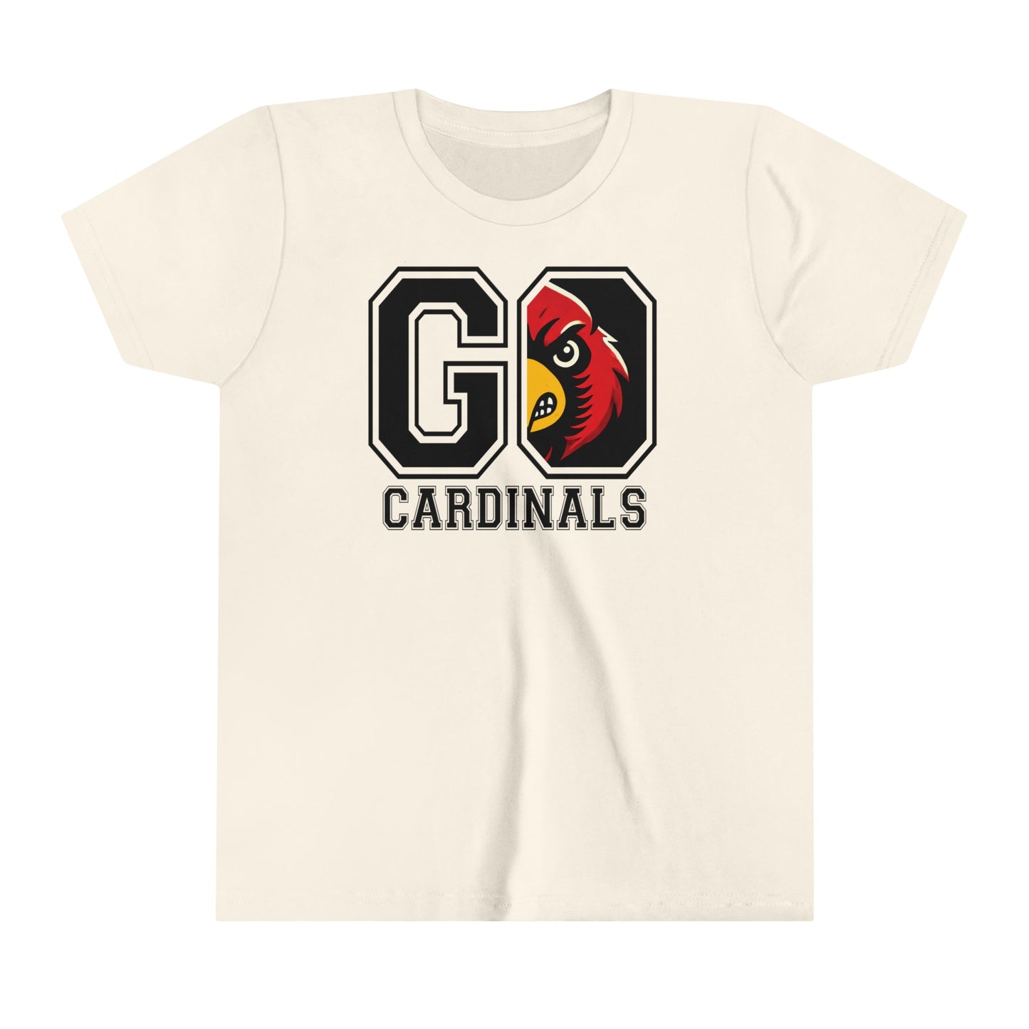 Go Cardinals Red Mascot - Bella + Canvas Youth Tee
