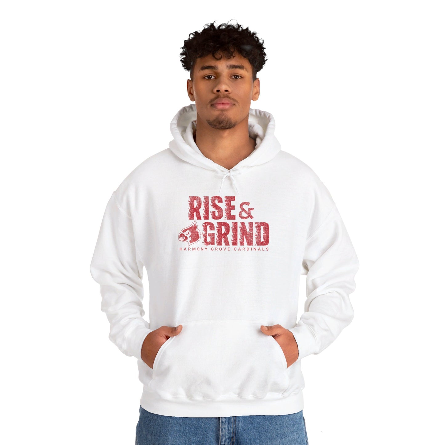 Vintage Cardinal Rise and Grind - Unisex Heavy Blend™ Hooded Sweatshirt