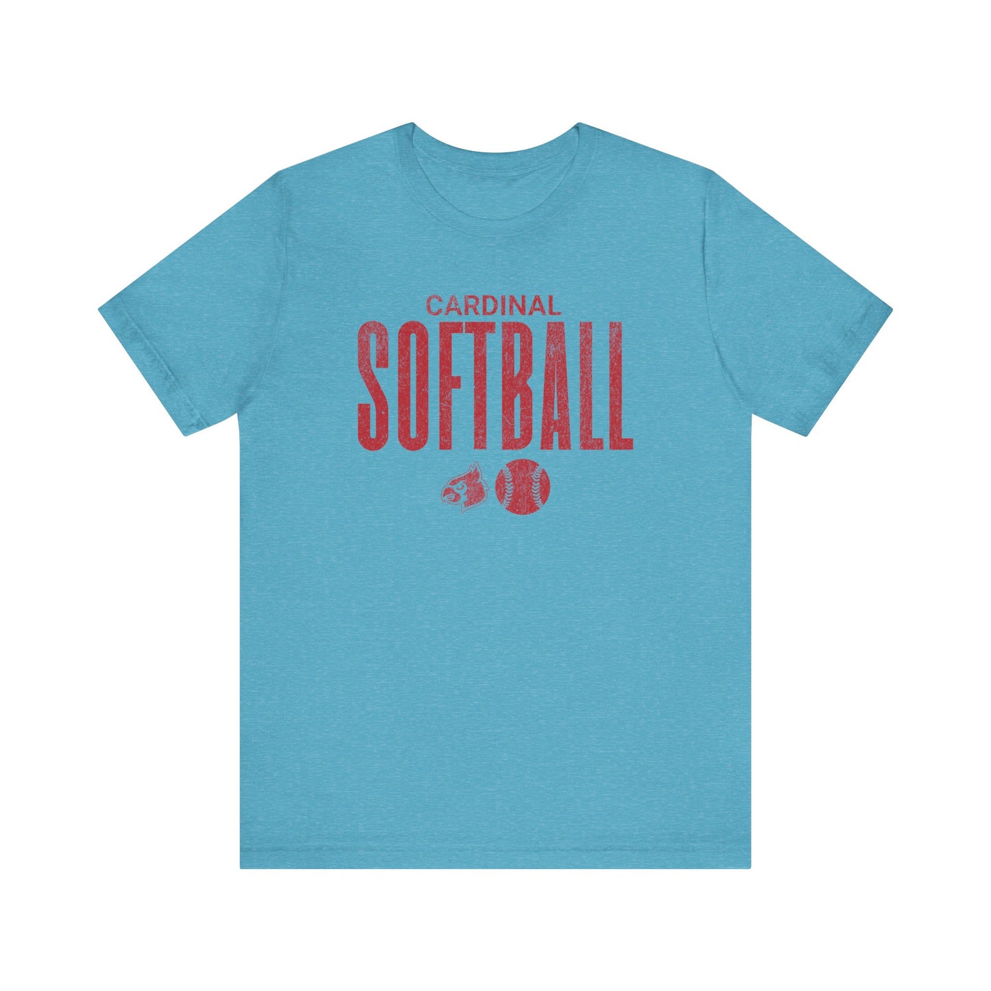 Vintage Cardinal Softball - Bella + Canvas Short Sleeve Tee