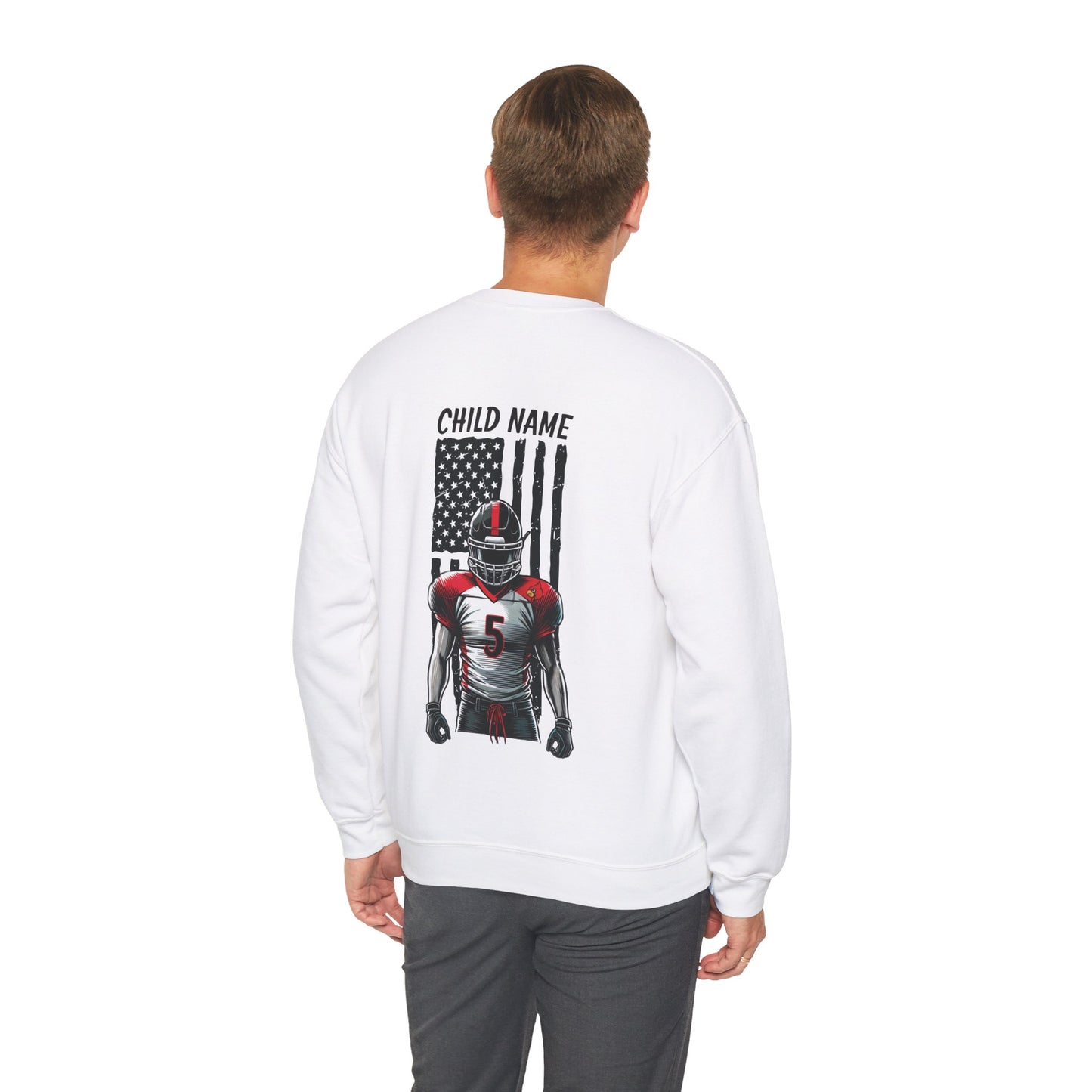 Football Dad Custom Player Name and Number - Unisex Heavy Blend™ Crewneck Sweatshirt