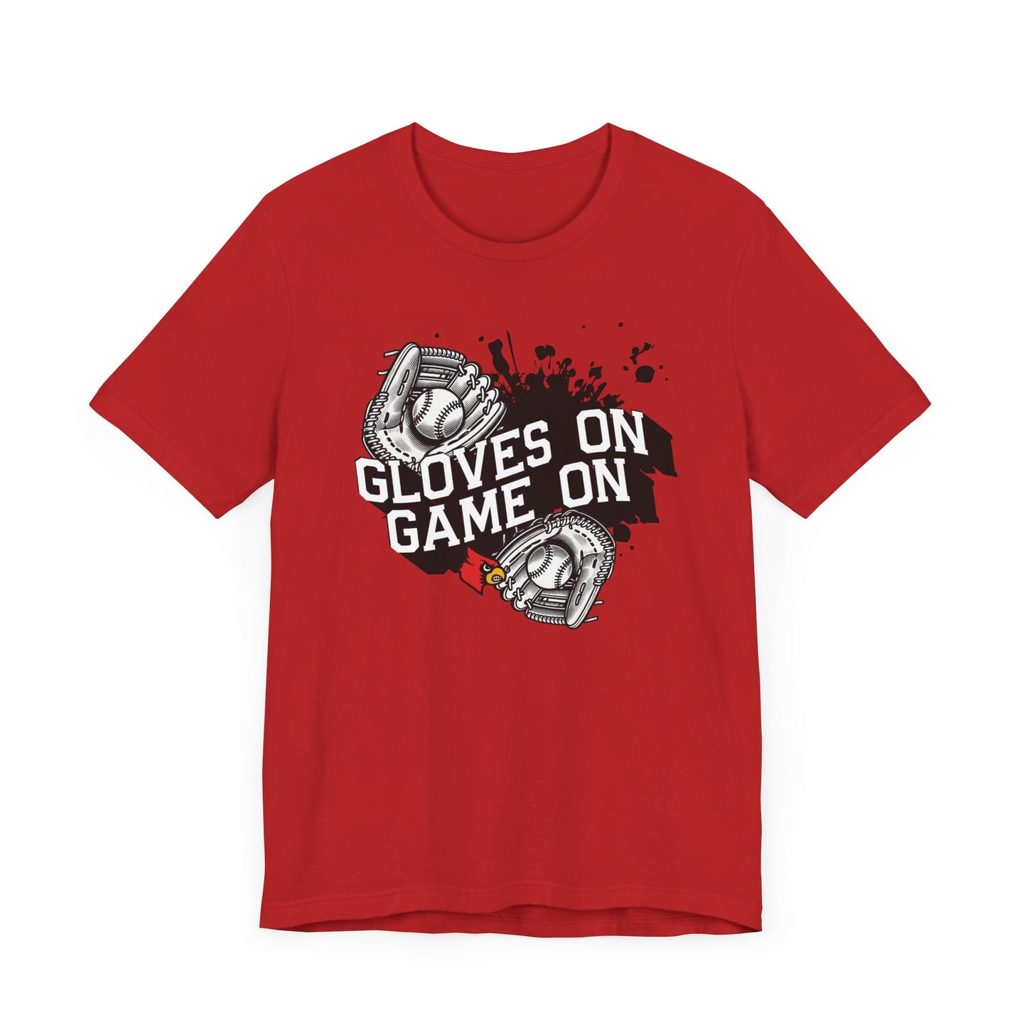 Gloves on Game On Baseball and Softball - Bella + Canvas Short Sleeve Tee