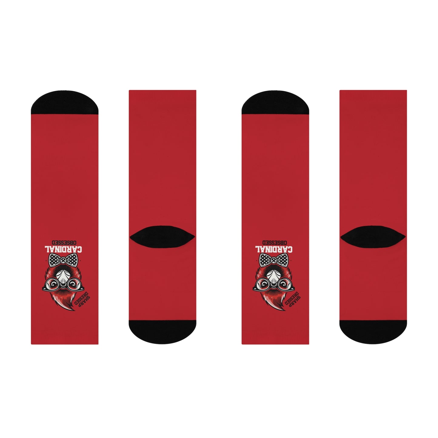 Copy of Sharp Dressed Cardinal Obsessed - Red Cushioned Crew Socks