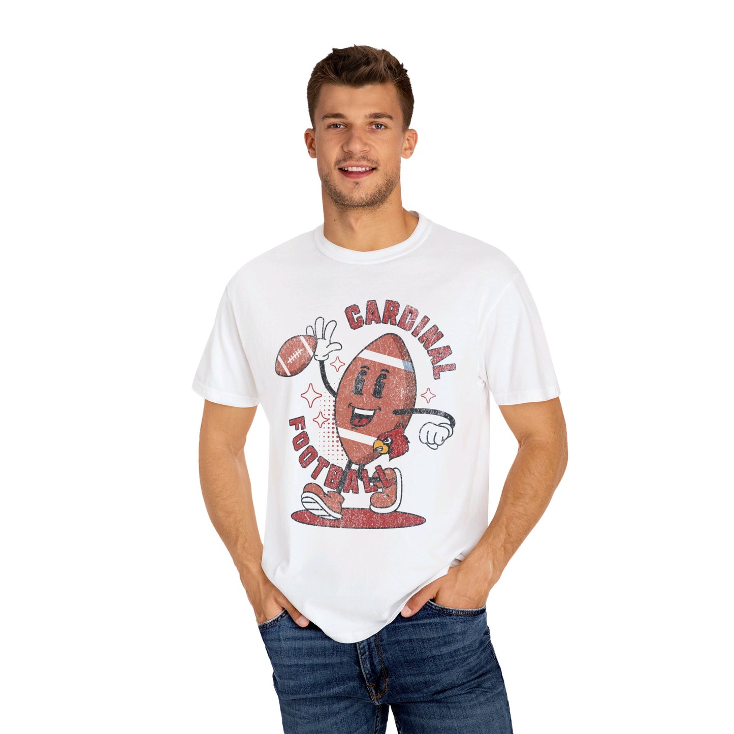 Retro Cardinal Football - Comfort Colors T-shirt