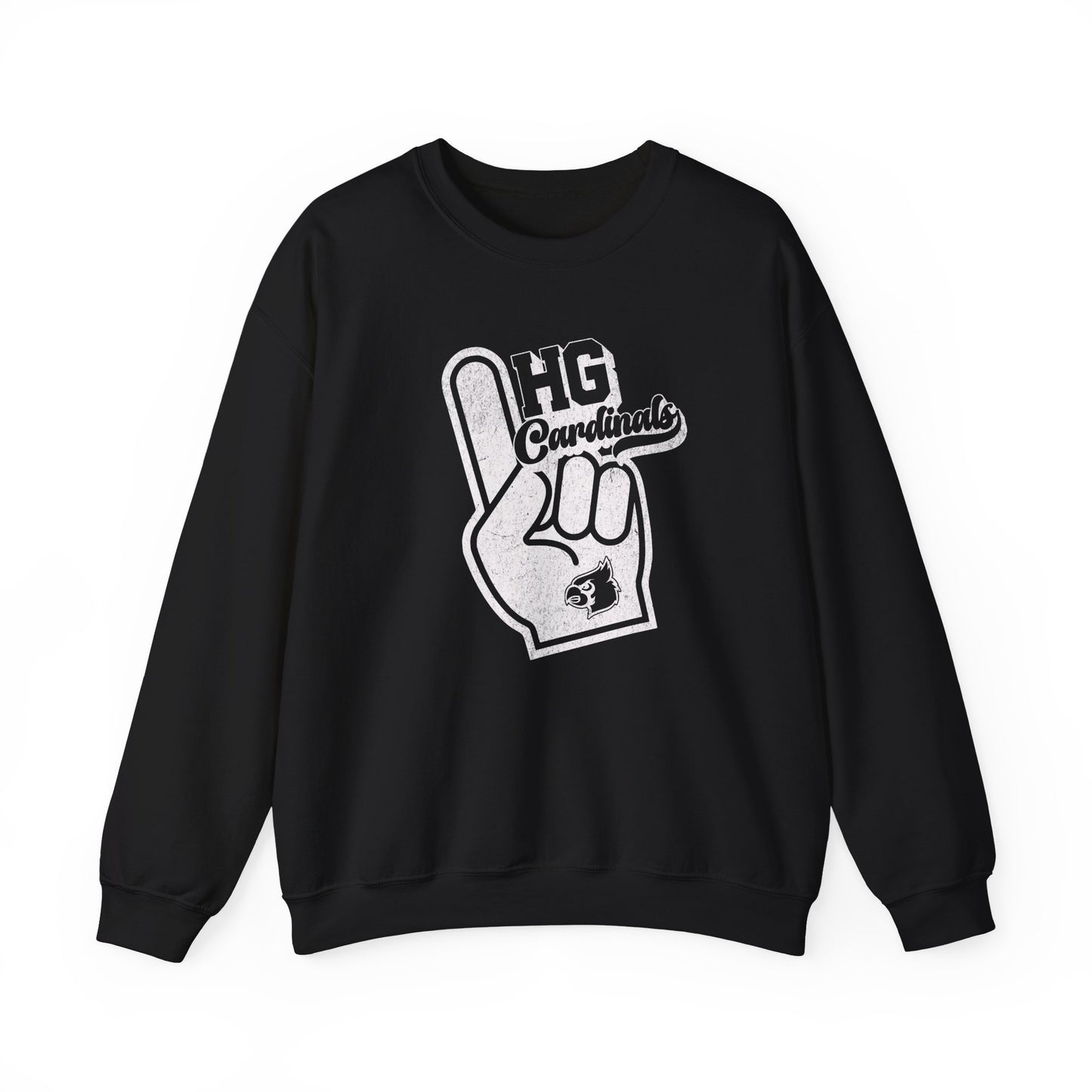 Vintage Foam Finger HG Cardinals - Unisex Heavy Blend™ Crewneck Sweatshirt