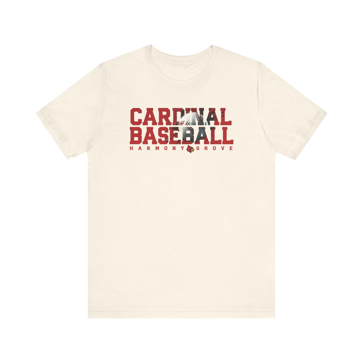 Cardinal Baseball Harmony Grove - Bella + Canvas Short Sleeve Tee