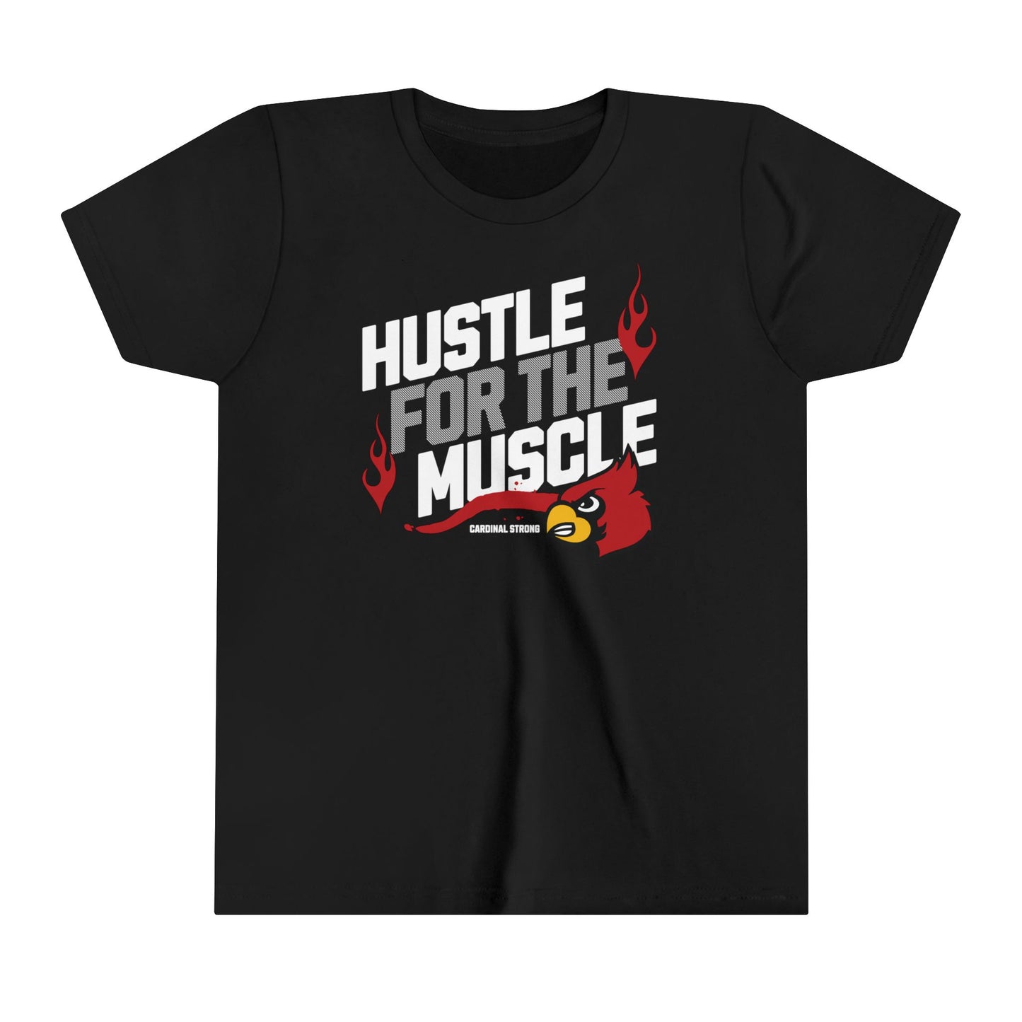 Hustle for the Muscle Cardinal - Bella + Canvas Youth Tee