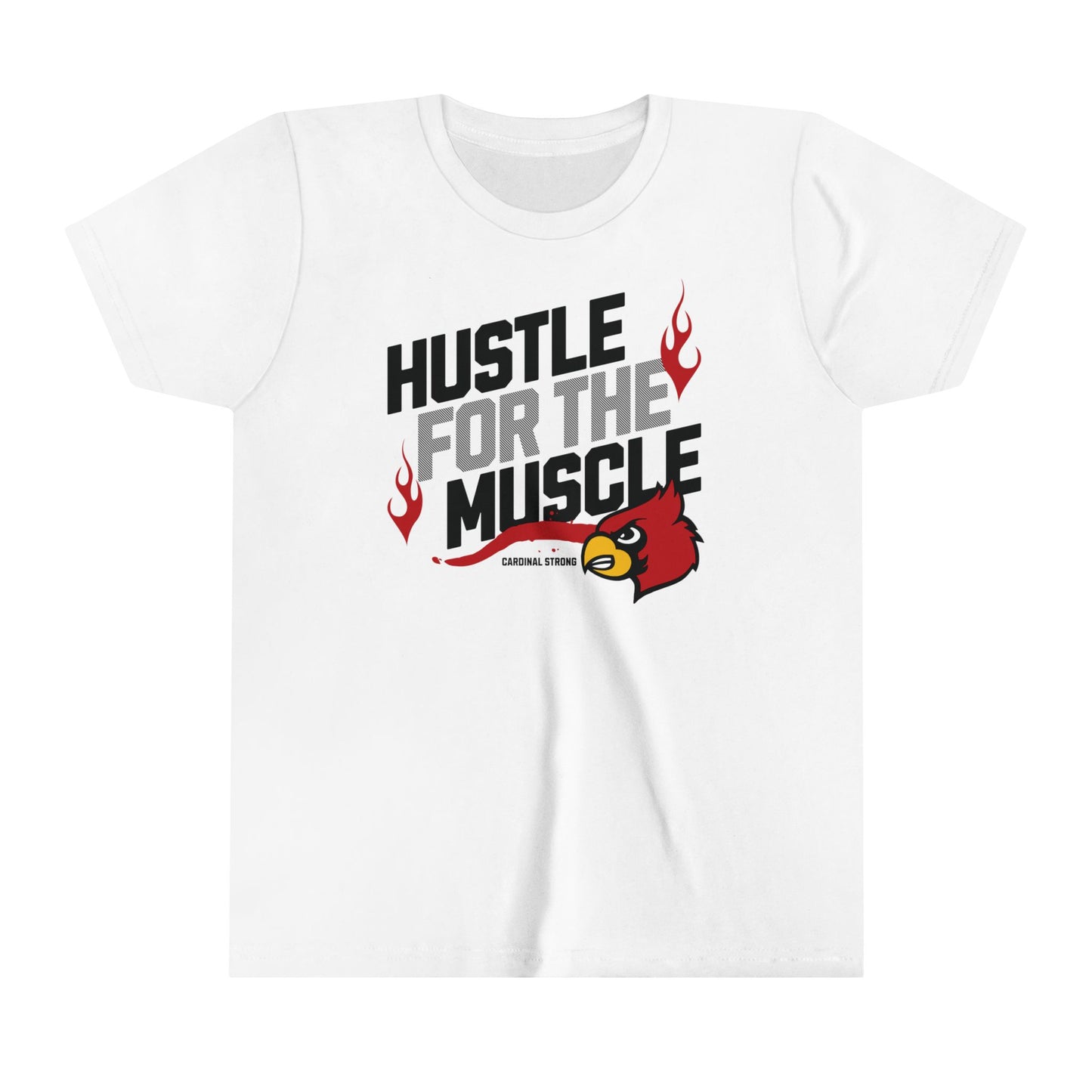 Hustle for the Muscle Cardinal - Bella + Canvas Youth Tee