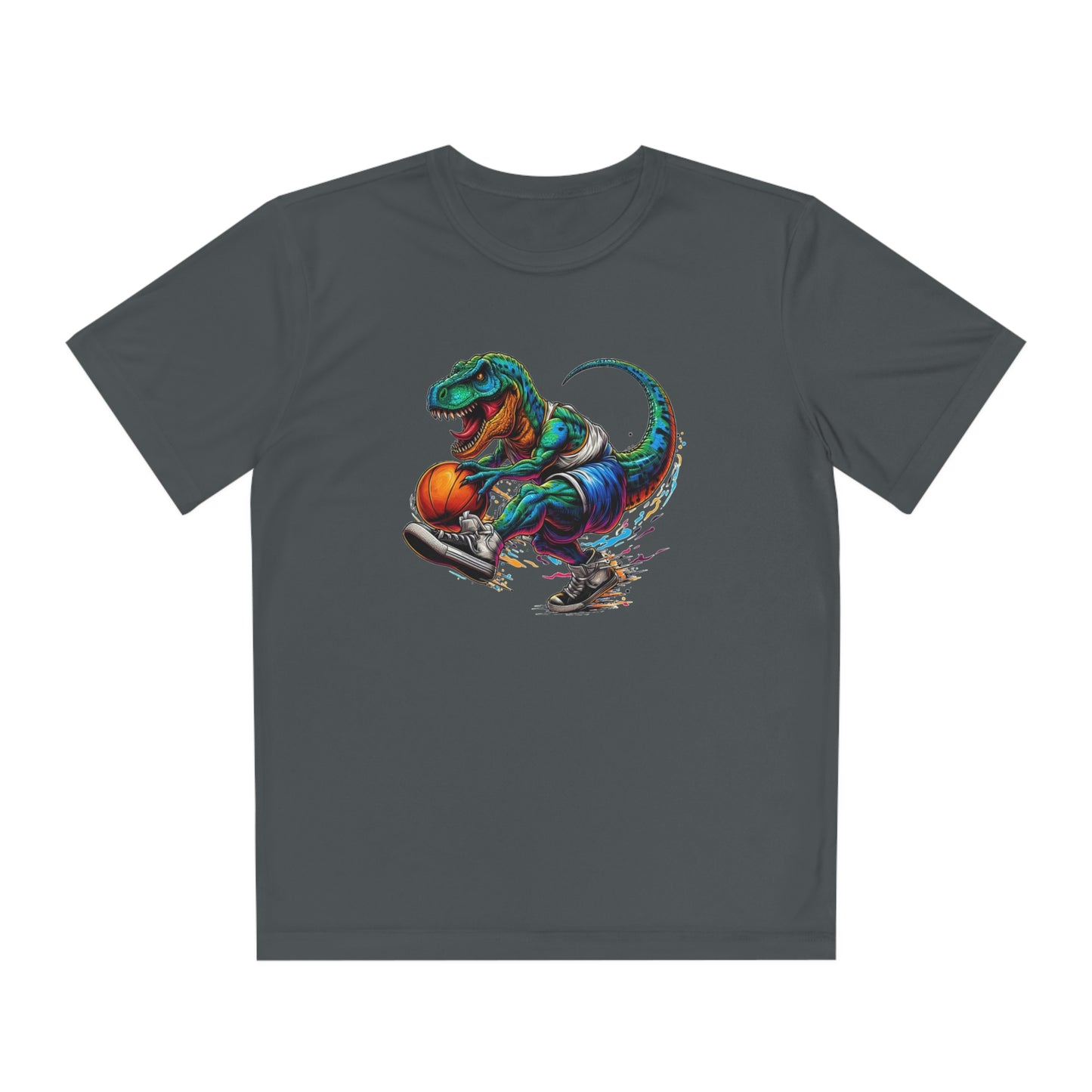Basketball Dinosaur - Youth Sport-Tek® Competitor™ Tee