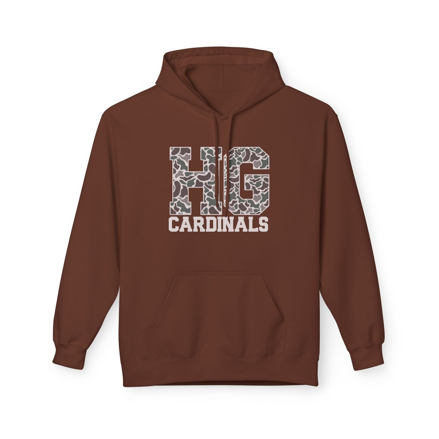 Old School Camo HG Cardinals - Midweight Softstyle Fleece Hoodie