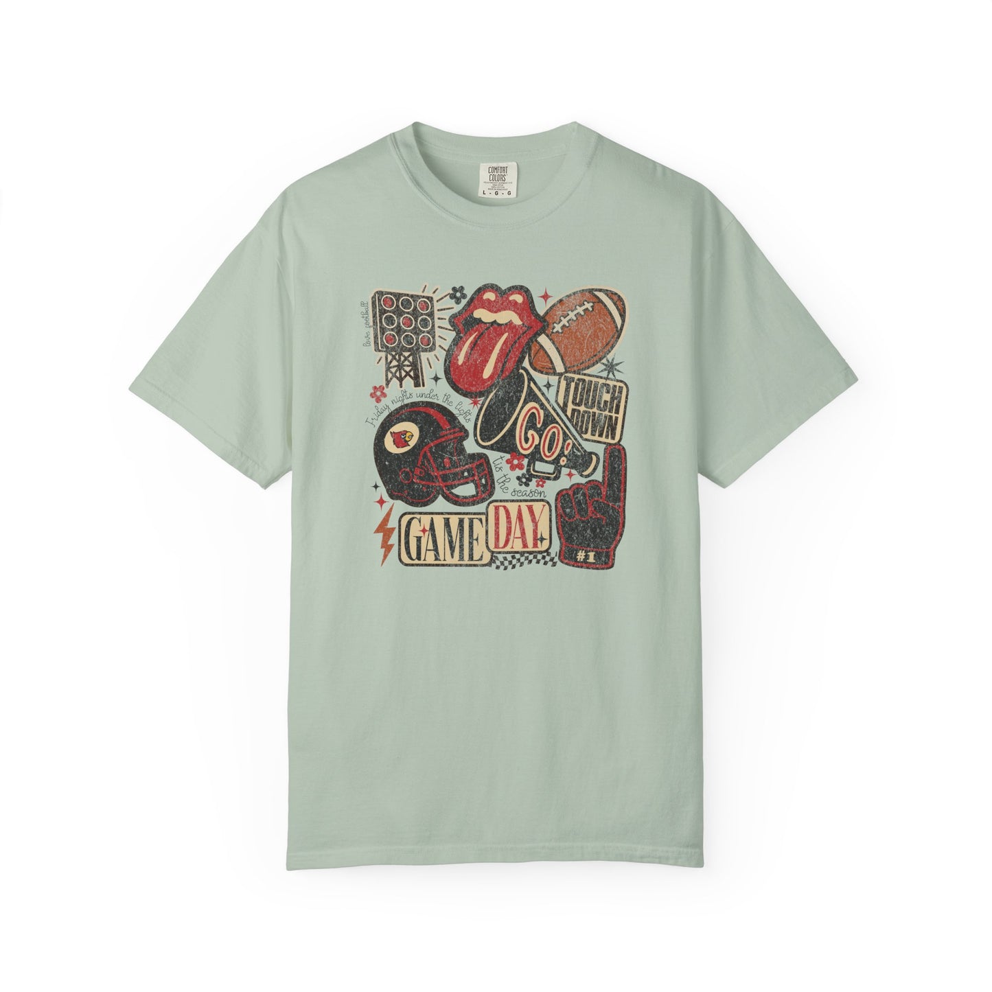 Cardinal Football Collage - Comfort Colors T Shirt