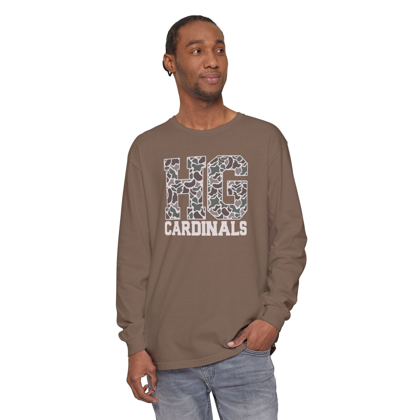 Old School Camo HG Cardinals - Comfort Colors Long Sleeve T-Shirt