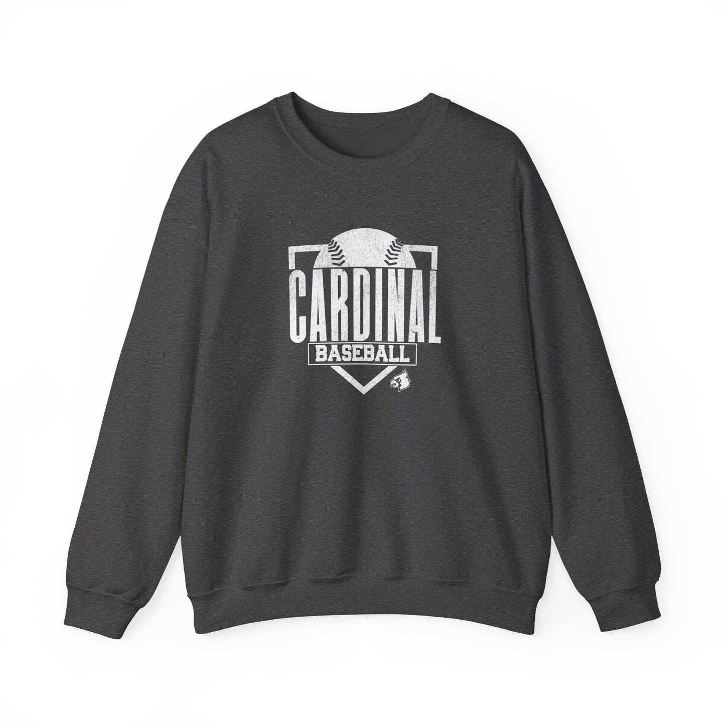 Vintage Cardinal Baseball Plate - Unisex Heavy Blend™ Crewneck Sweatshirt