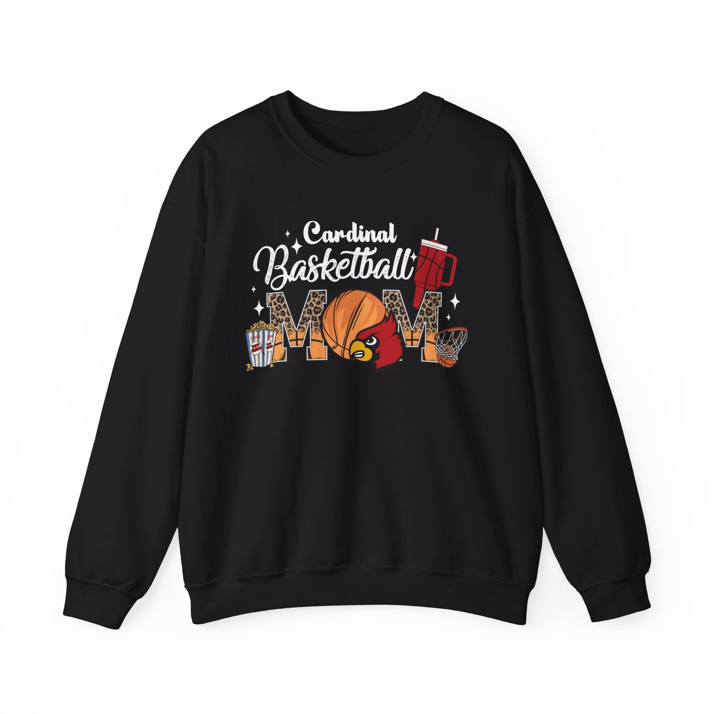Cardinal Basketball Mom - Unisex Heavy Blend™ Crewneck Sweatshirt