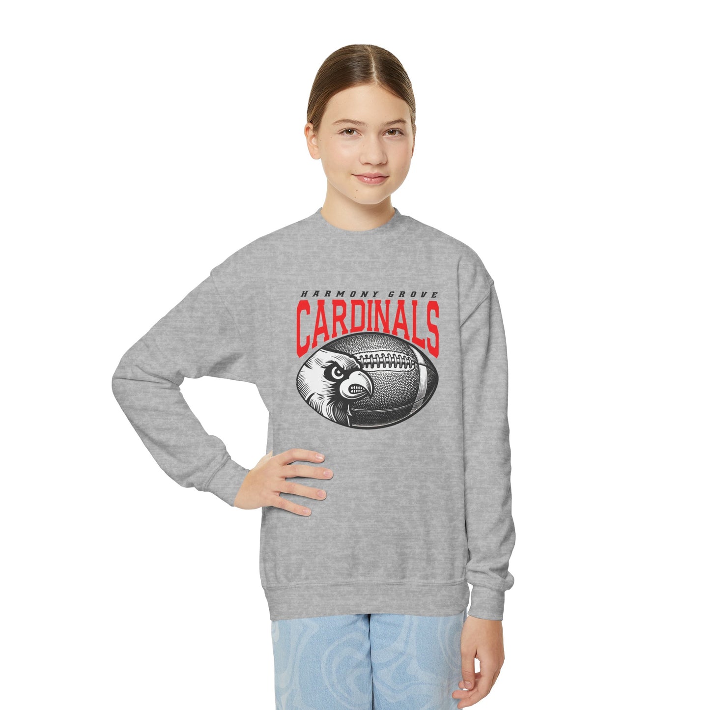 Harmony Grove Cardinals Football - Youth Crew Sweatshirt