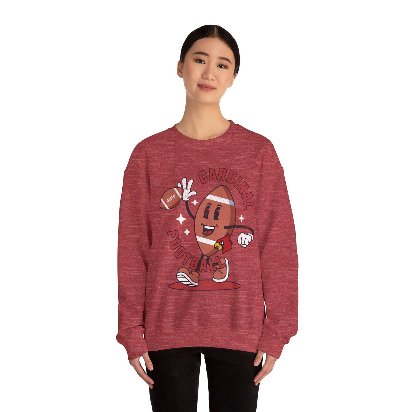 Retro Cardinal Football - Unisex Heavy Blend™ Crewneck Sweatshirt