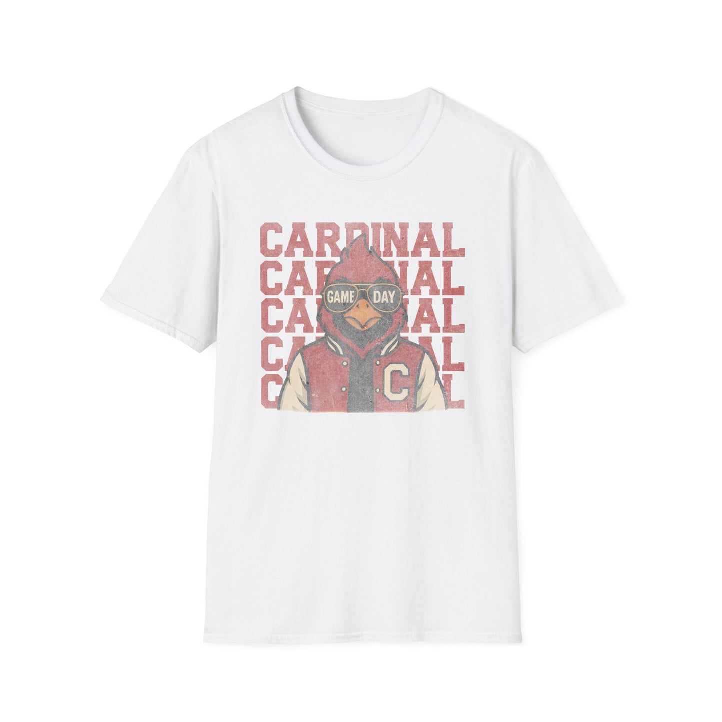 Cardinal Game Day Distressed - Unisex Softstyle T-Shirt