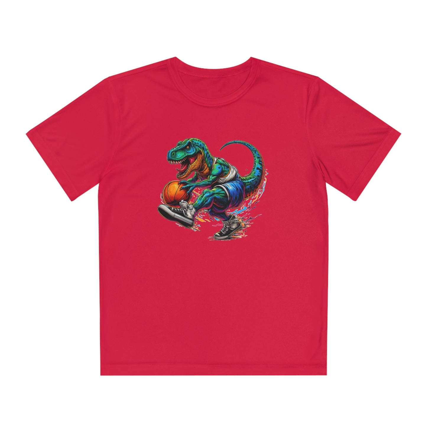 Basketball Dinosaur - Youth Sport-Tek® Competitor™ Tee