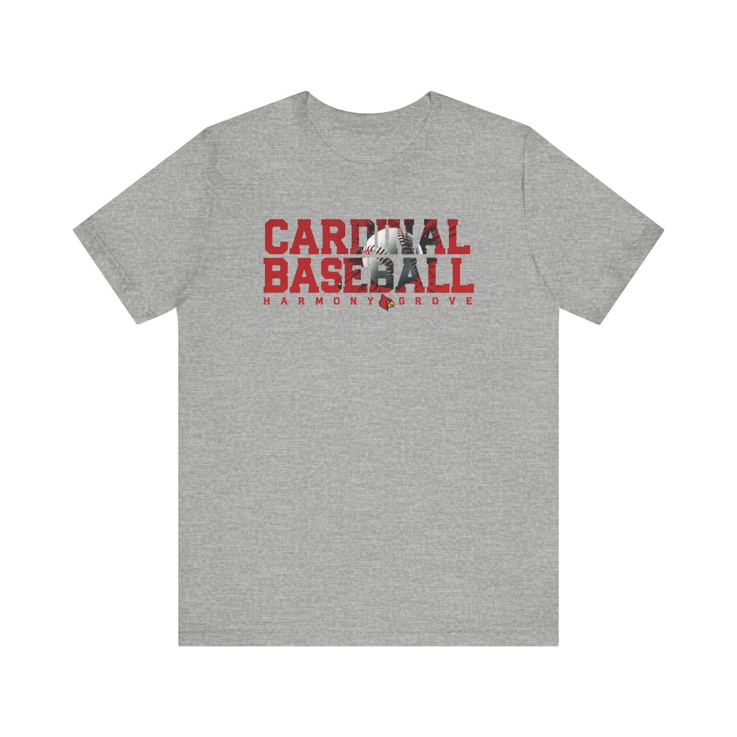 Cardinal Baseball Harmony Grove - Bella + Canvas Short Sleeve Tee