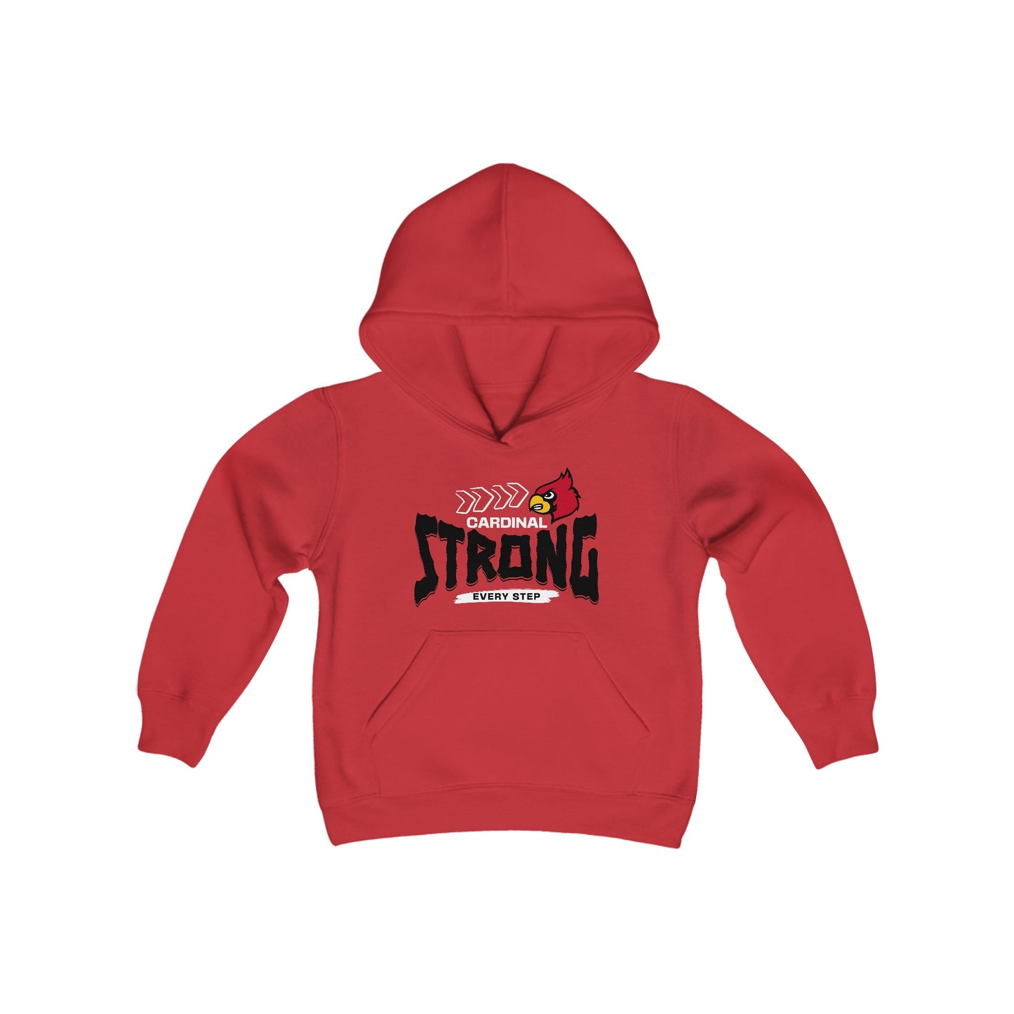 Cardinal Strong Every Step - Youth Heavy Blend Hooded Sweatshirt