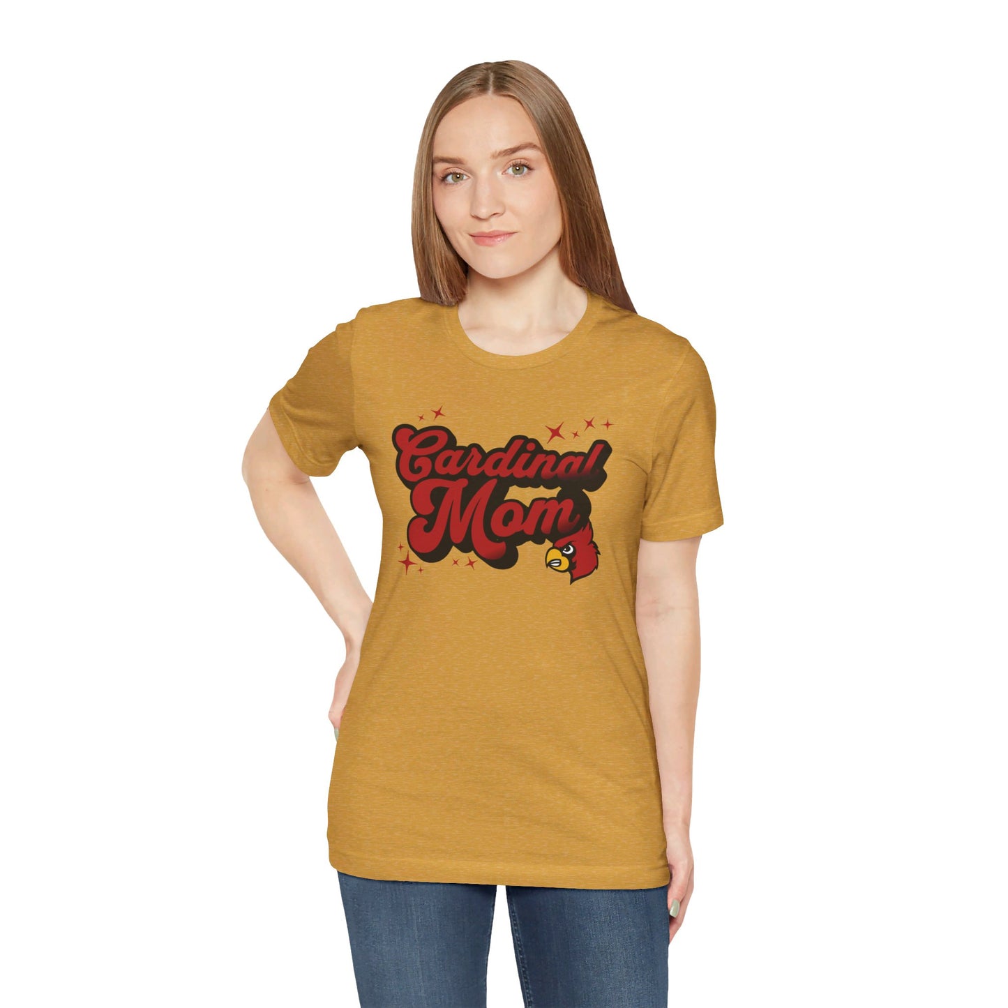 Groovy Cardinal Mom - Bella + Canvas Short Sleeve Tee