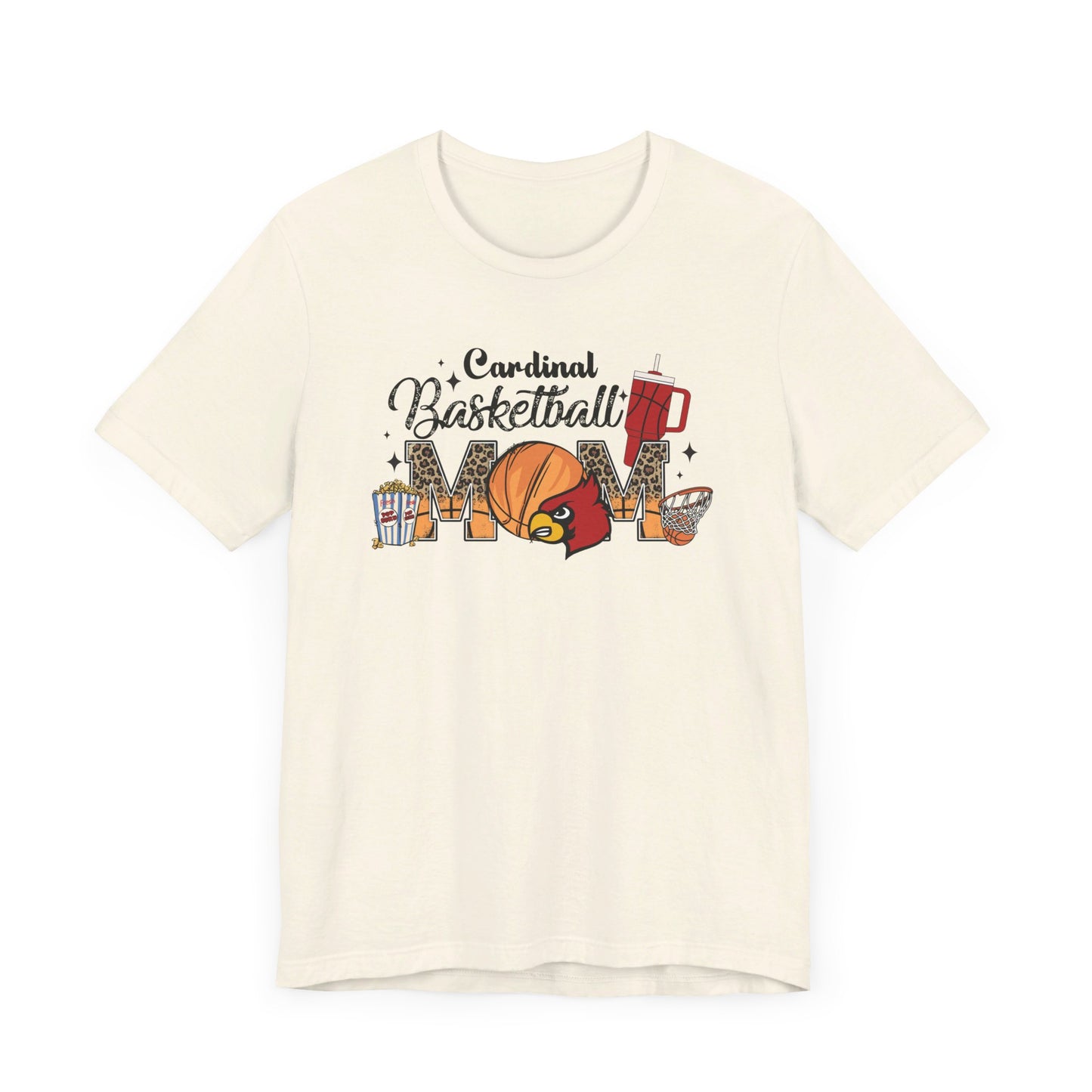 Cardinal Basketball Mom - Bella + Canvas Short Sleeve Tee