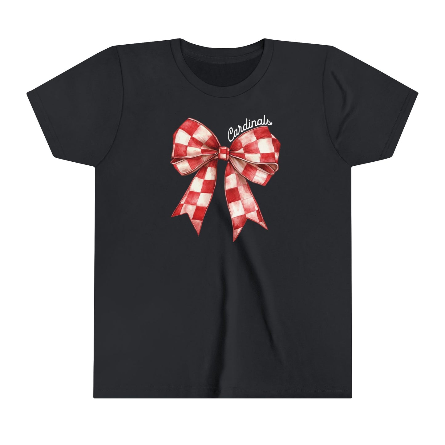 Coquette Bow Cardinals - Bella + Canvas Youth Tee