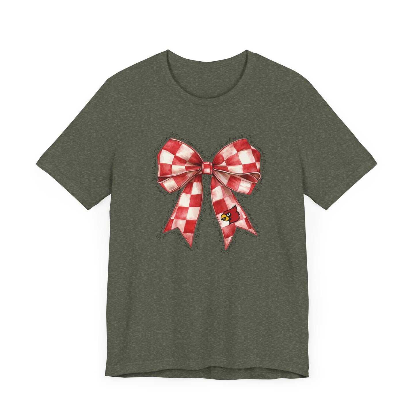 Let's go Cardinals Coquette Bow - Bella + Canvas Short Sleeve Tee